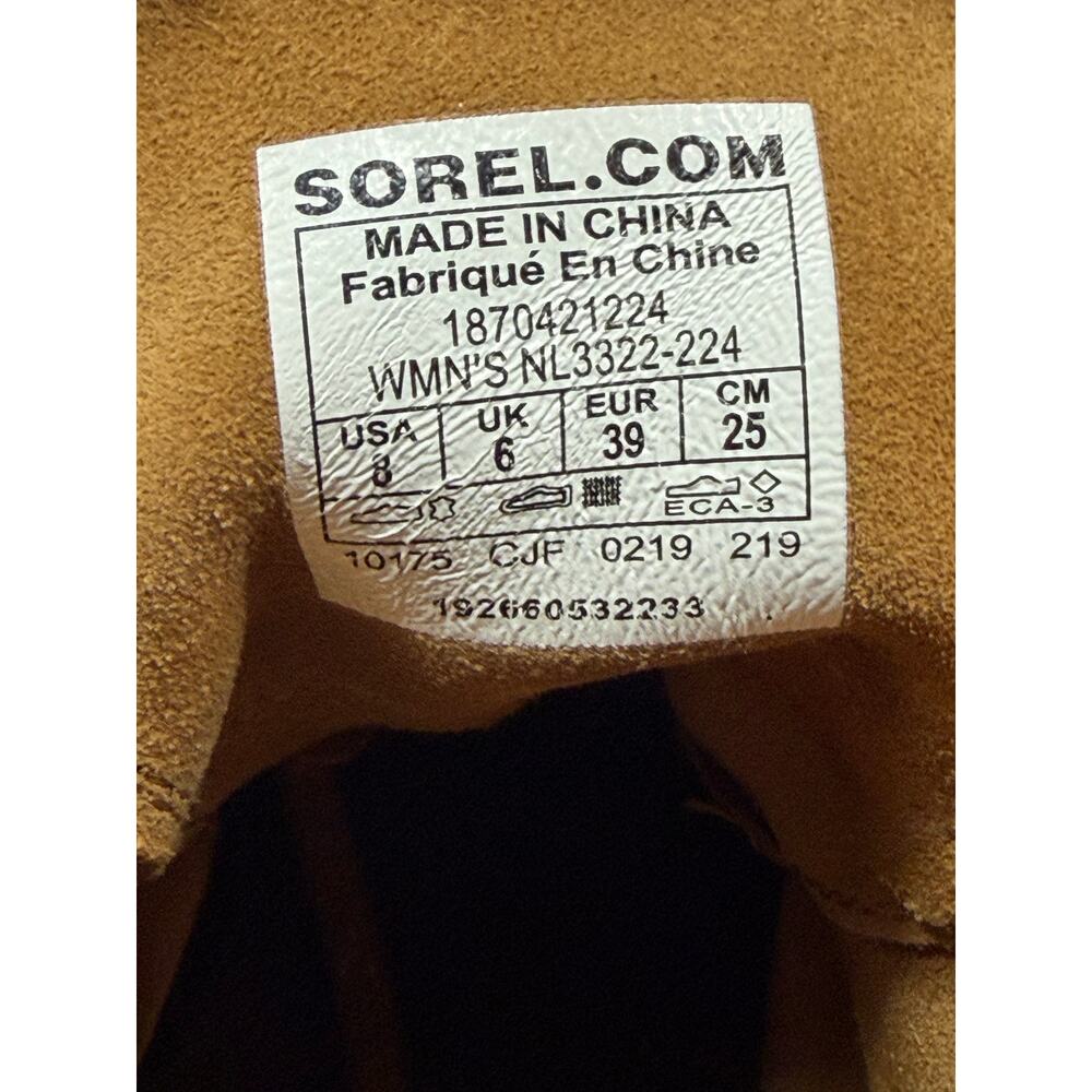 Sorel Women's Cognac Suede Lace-Up Wedge Winter Boots - Picture 10 of 10